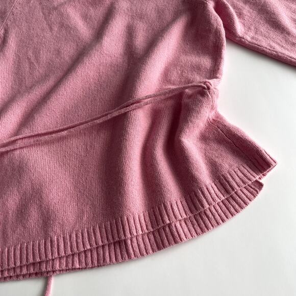 Vertigo Y2K Wool Angora Cashmere blend Wrap Cardigan Sweater  Size L Pink - Picture 12 of 15